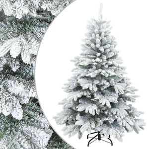 vidaXL Kunst Kerstboom met Geveerde Takken, Sneeuw Bedekt Wit 120 cm