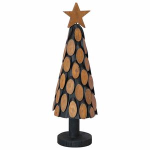 vidaXL Kerstboom met standaard Bruin 61 cm Massief teakhout