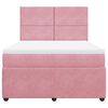 vidaXL Boxspring met matras fluweel roze 160x200 cm