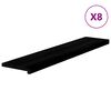 vidaXL Traptreden 8 st 120x30x2 cm massief eikenhout bruin-zwart