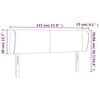 vidaXL Hoofdbord met randen 147x23x78/88 cm stof lichtgrijs