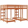 vidaXL Drie-hoog Bunk Bed Frame Wasbruin 140 x 200 cm