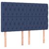 vidaXL Boxspring met matras en LED stof blauw 140x190 cm