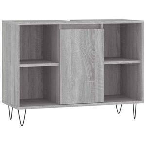 vidaXL Badkamerkast 80x33x60 cm bewerkt hout grijs sonoma eikenkleurig