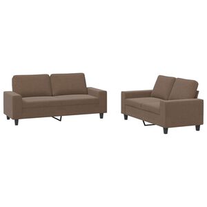 vidaXL 2-delige Loungeset stof bruin