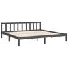 vidaXL Bedframe met hoofdbord massief hout grijs 200x200 cm