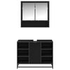 vidaXL Badkamermeubelset met plank 2 pcs Zwart Eiken Bewerkt hout