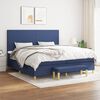 vidaXL Boxspring met matras stof blauw 200x200 cm