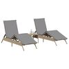 vidaXL Ligstoelen 2 st met tafel poly rattan beige