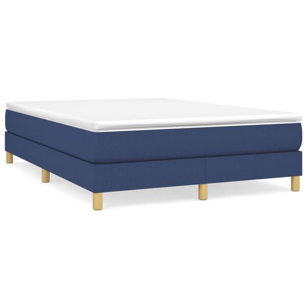 vidaXL Boxspring bed stof blauw 140x190 cm