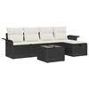 vidaXL Tuin Sofa Set met kussen met opslag 6 pcs Zwart Poly riet