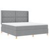 vidaXL Boxspringbed met hoofdeinde Lichtgrijs 180 x 200 cm Stof