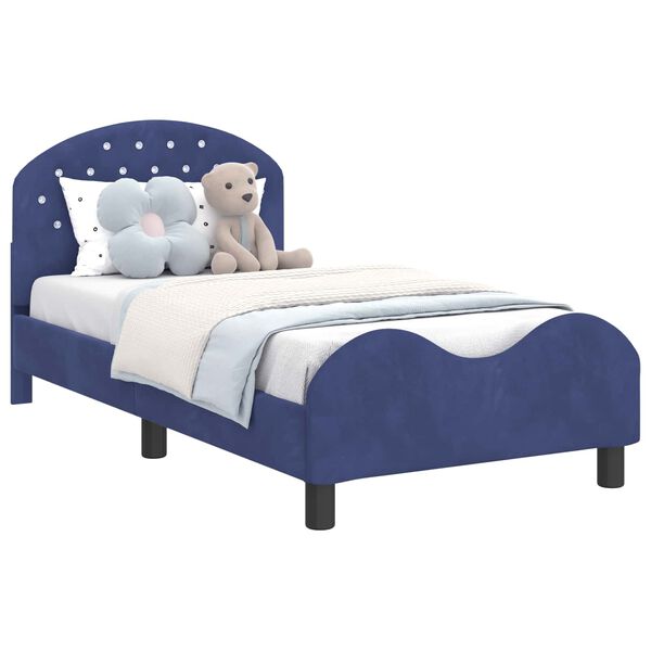 vidaXL Bedframe voor kinderen met hoofdbord Politieblauw 80 x 160 cm