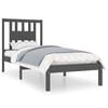 vidaXL Bedframe massief grenenhout grijs 90x200 cm