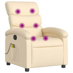 vidaXL Massagestoel met cr&egrave;mekleurige stof