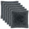 vidaXL Kussensloop 6 pcs HEERLEN Antracietkleurig 55 x 55 cm PV Fleece
