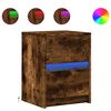 vidaXL Nachtkastjes met LED 2 st bewerkt hout gerookt eikenkleurig