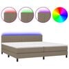 vidaXL Boxspring met matras en LED stof taupe 200x200 cm
