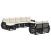vidaXL Tuinbankenset 9 st Zwart en Cream Wit poly rattan