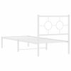 vidaXL Bedframe met hoofdbord metaal wit 80x200 cm