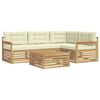 vidaXL Buiten bankenset 6 st Wit en cr&egrave;mekleurig Polyester