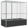 vidaXL Voli&egrave;re 210,5x107x212 m staal zilverkleurig