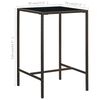 vidaXL Tuinbartafel 70x70x110 cm poly rattan en glas bruin