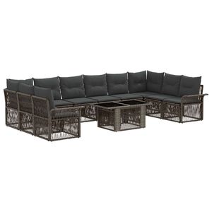 vidaXL Tuinbankenset 11 st Grijs en Donkergrijs 100 x 55 x 73 cm