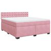 vidaXL Boxspring met matras fluweel roze 180x200 cm
