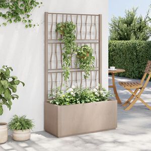 vidaXL Plantenbak met latwerk 80x36x140 cm polypropeen lichtbruin