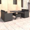 vidaXL 3-delige Loungeset met kussens poly rattan zwart