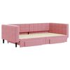 vidaXL Slaapbank met onderschuifbed en lades 100x200 cm fluweel roze