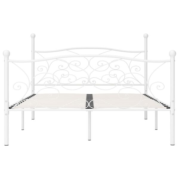 vidaXL Bedframe met lattenbodem metaal wit 160x200 cm