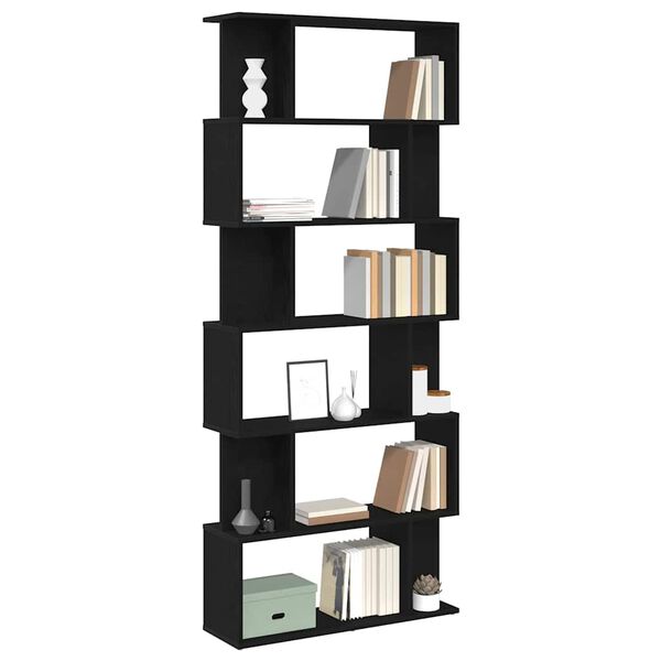vidaXL Boekenkast Zwart Eiken 80x24x190,5 cm Engineered Wood