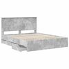 vidaXL Bedframe met lade Beton Grijs 160 x 200 cm Ingenieurshout