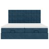 vidaXL Bed poef met matrassen en leds 200x200 cm fluweel donkerblauw