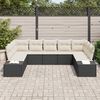 vidaXL Tuinbankenset met kussen 9 pcs Zwart en Crème Polyrattan