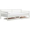 vidaXL Slaapbank met lades massief grenenhout wit 90x200 cm