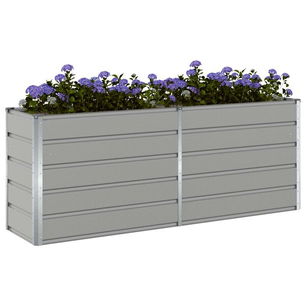 vidaXL Plantenbak Lichtgrijs 480 x 50 x 45 cm Gegalvaniseerd staal