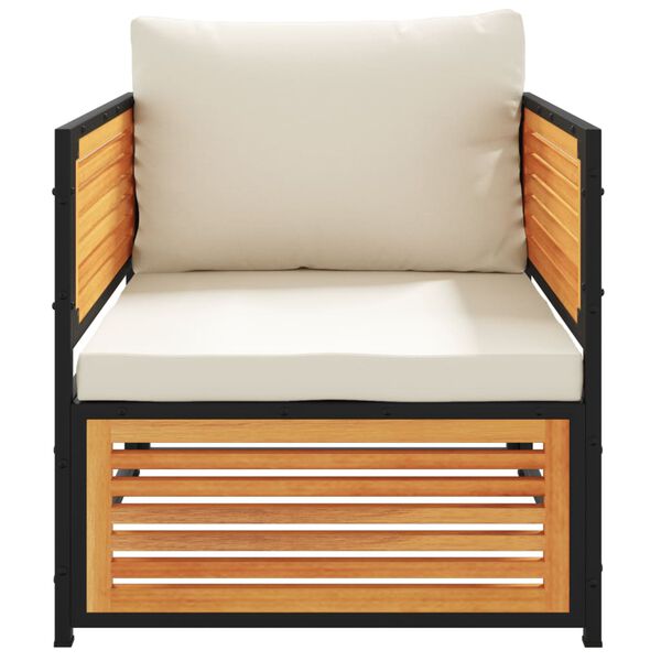 vidaXL Tuinstoel met kussens massief acaciahout