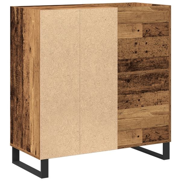 vidaXL Platenkast met plank artisanaal eikenkleurig 84,5 x 38 x 89 cm