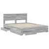 vidaXL Bedframe met hoofdeinde Grijs Sonoma 160 x 200 cm Bewerkt hout