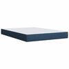 vidaXL Boxspring met matras stof blauw 140x200 cm