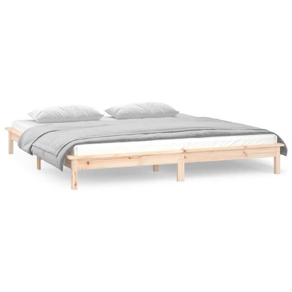 vidaXL Bedframe LED massief hout 200x200 cm