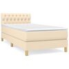 vidaXL Boxspring met matras stof cr&egrave;mekleurig 100x200 cm