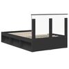 vidaXL Bedframe met hoofdeinde Zwart 120 x 190 cm Massief grenenhout