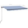 vidaXL Luifel automatisch met LED en windsensor 300x250 cm blauw wit