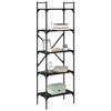 vidaXL Boekenkast Zwart Eiken 56 x 32 x 174 cm Bewerkt hout