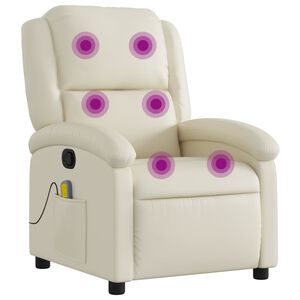 vidaXL Massagestoel van kunstleer in cr&egrave;mekleur