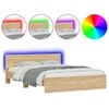 vidaXL Bedframe met hoofdeinde en LED sonoma eikenkleurig 160x200 cm